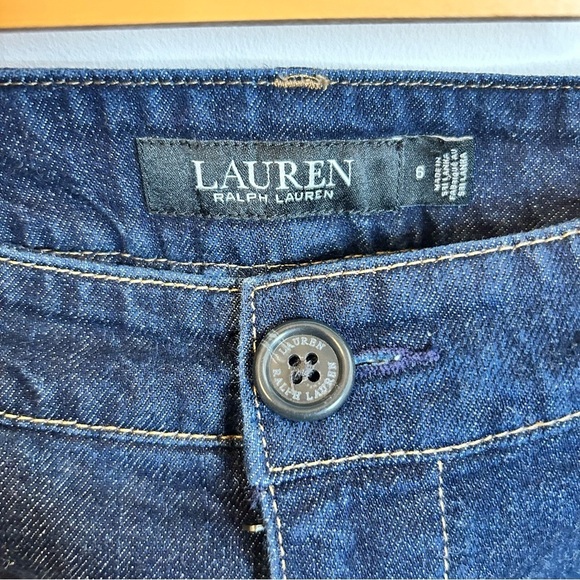 LRL Ralph Lauren | Straight Leg Mid Rise Dark Jean | Side Seam Pockets | Size 6 - Picture 3 of 9